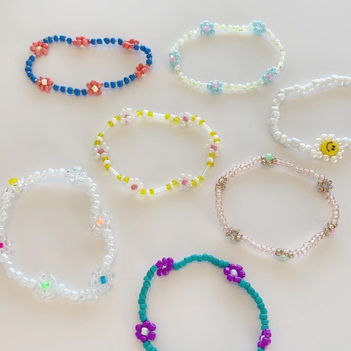(MADE BY SONG) color flower beads bracelet -7type
