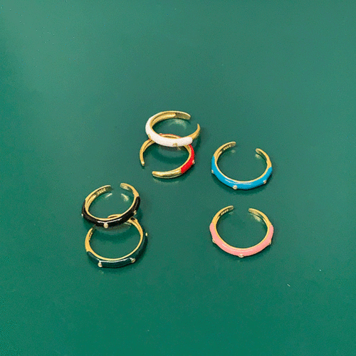 (925 silver) epoxy color ring - 6color