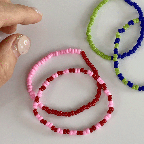 (MADE BY SONG) color block bracelet - 2color