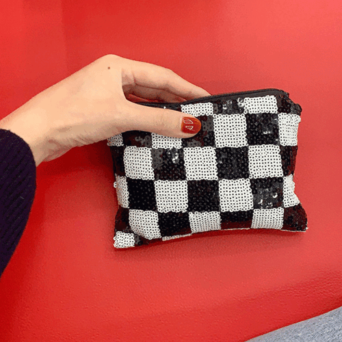 checkerboard pouch ; 2color 2type