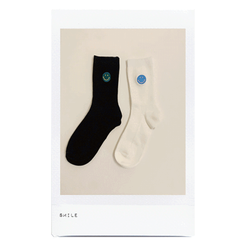 smile socks ; 2color