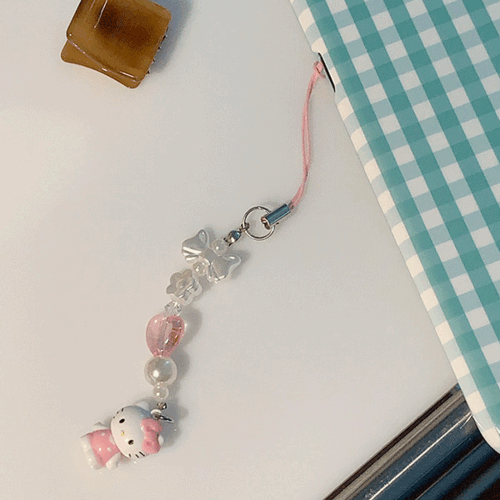 (MADE BY SONG) vintage Pink figure keyring
