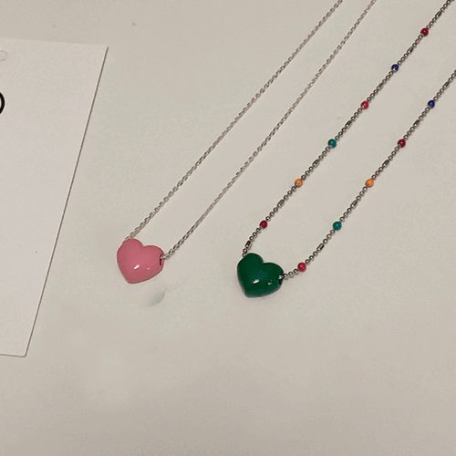heart necklace ; 2color
