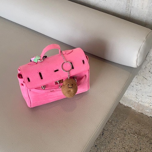 suede pink bag